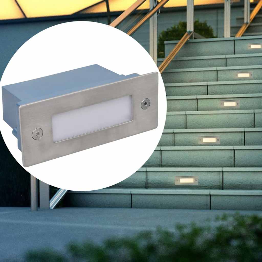 vidaXL LED Recessed Stair Lights 12 pcs 44x111x56 mm 1