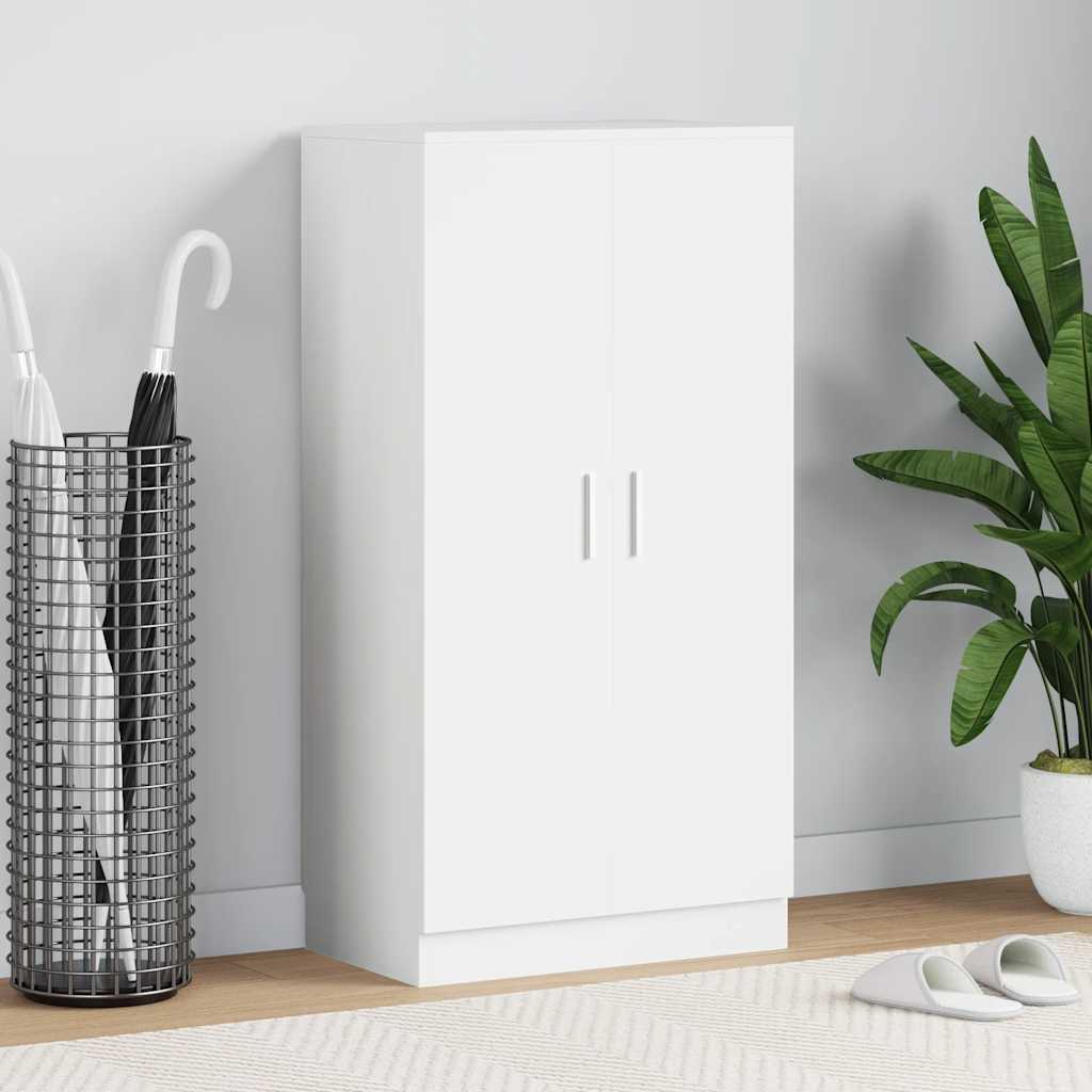 Shoe Cabinet 55x35x108 cm Engineered Wood White