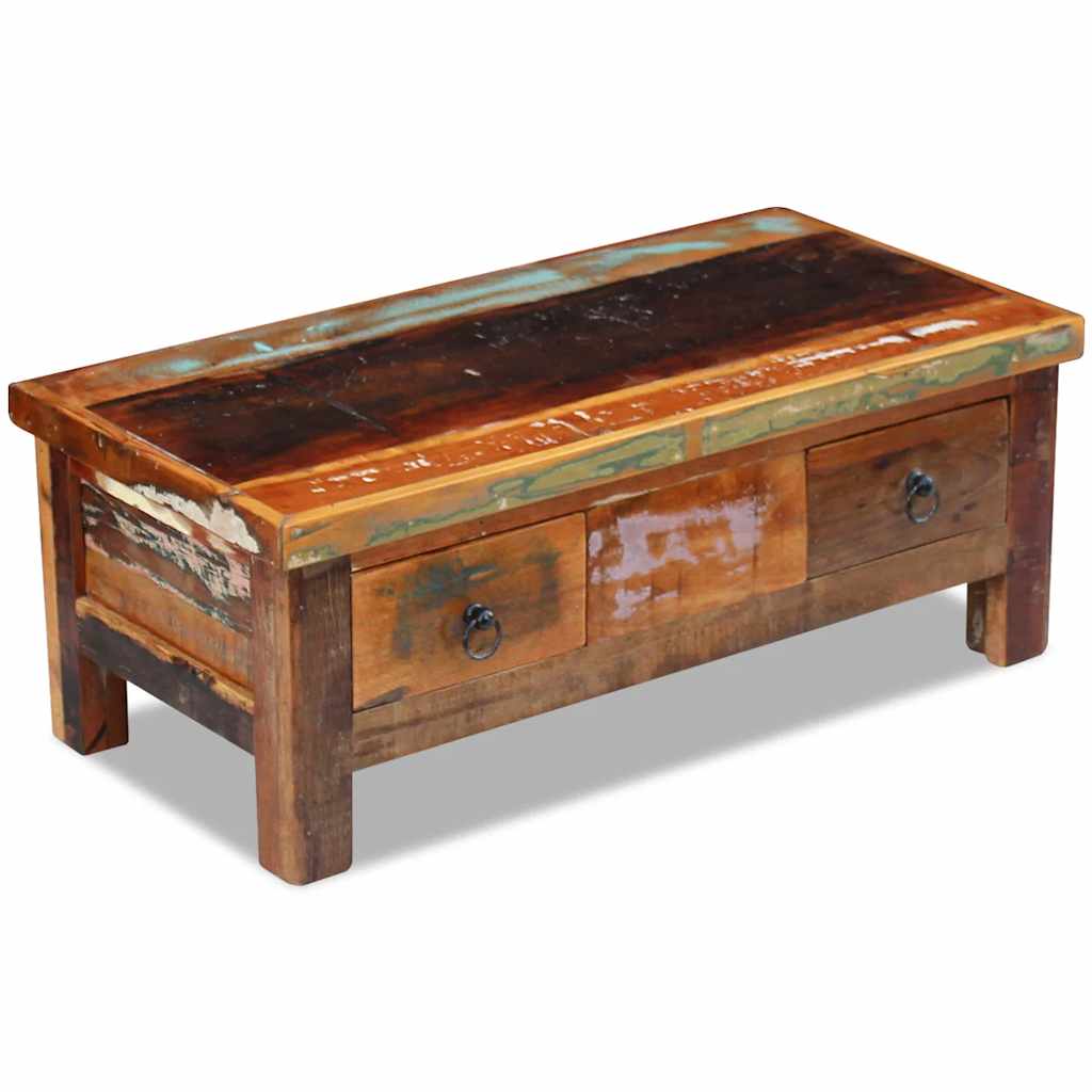 243321 vidaXL Coffee Table Drawers Solid Reclaimed Wood 90x45x35 cm 2