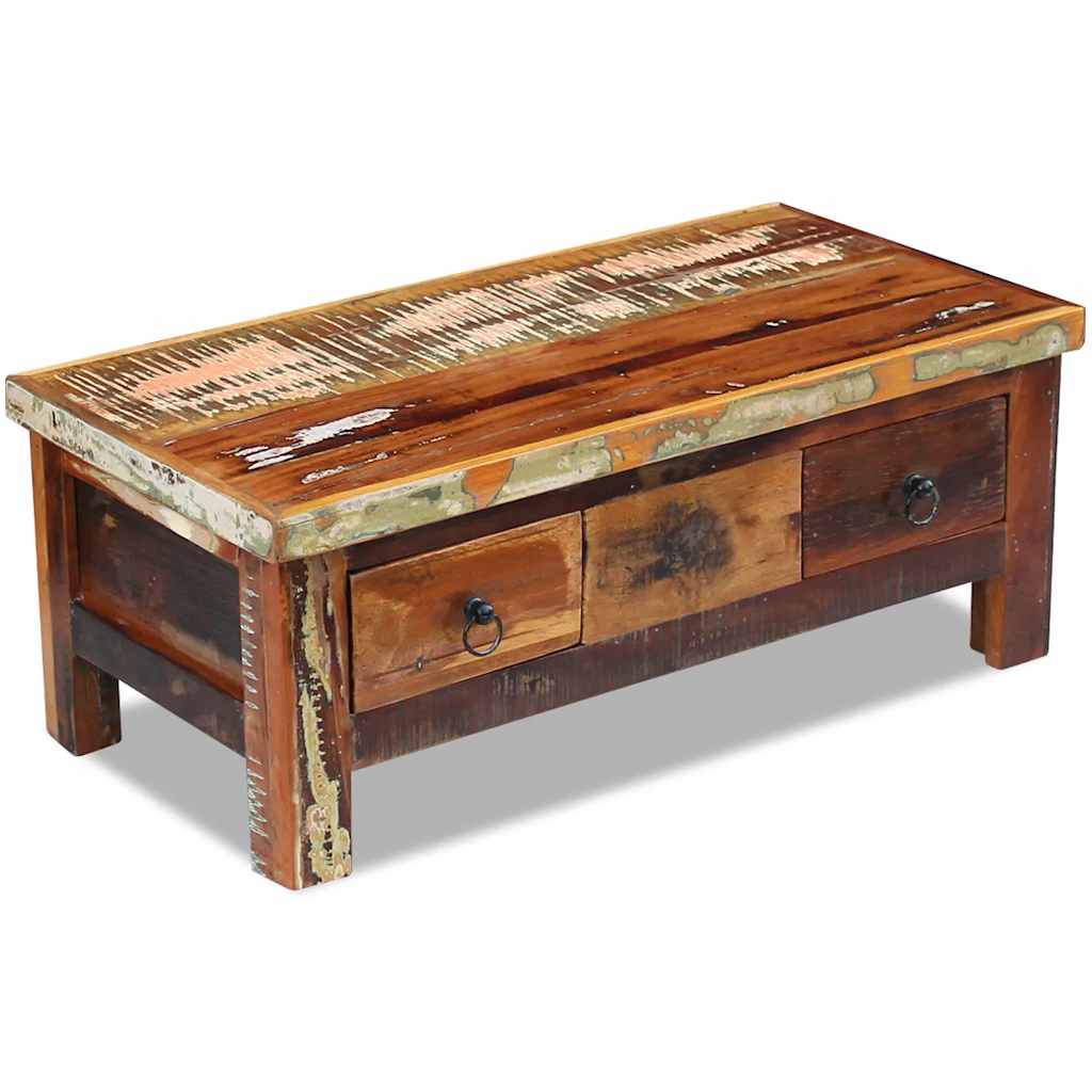 243321 vidaXL Coffee Table Drawers Solid Reclaimed Wood 90x45x35 cm 5