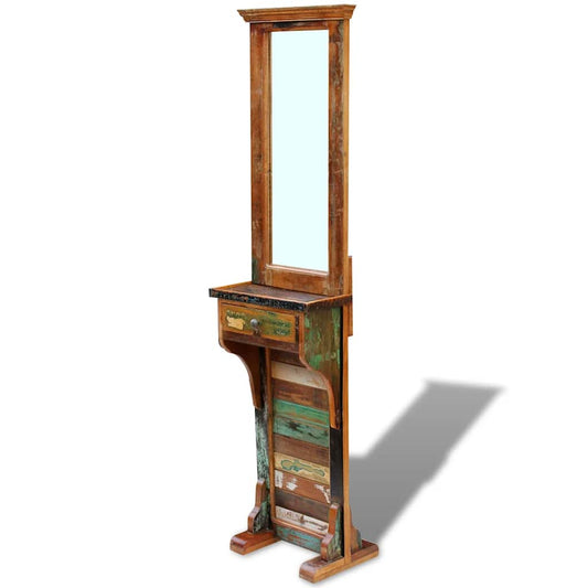 243330 vidaXL Hall Mirror Solid Reclaimed Wood 47x23x180 cm 1