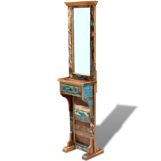 243330 vidaXL Hall Mirror Solid Reclaimed Wood 47x23x180 cm 2