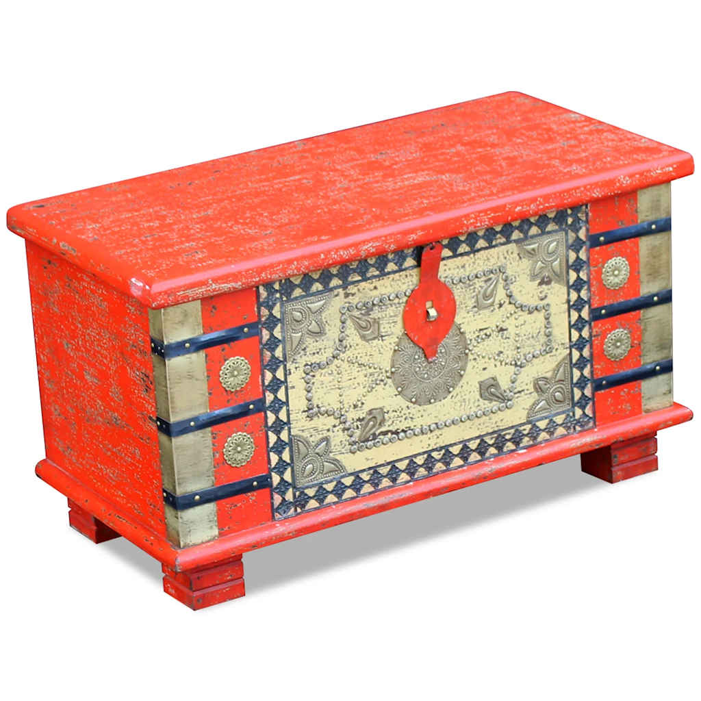 vidaXL Storage Chest Red Mango Wood 80x40x45 cm 3