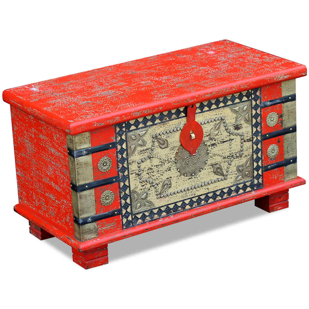 vidaXL Storage Chest Red Mango Wood 80x40x45 cm 4