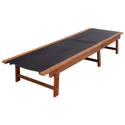 vidaXL Sun Loungers 2 pcs with Table Solid Acacia Wood and Textilene 3