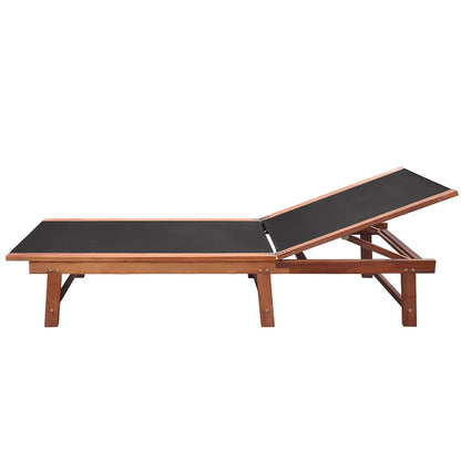 vidaXL Sun Loungers 2 pcs with Table Solid Acacia Wood and Textilene 4
