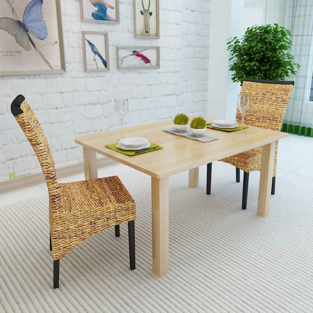 vidaXL Dining Chairs 2 pcs Abaca and Solid Mango Wood 3