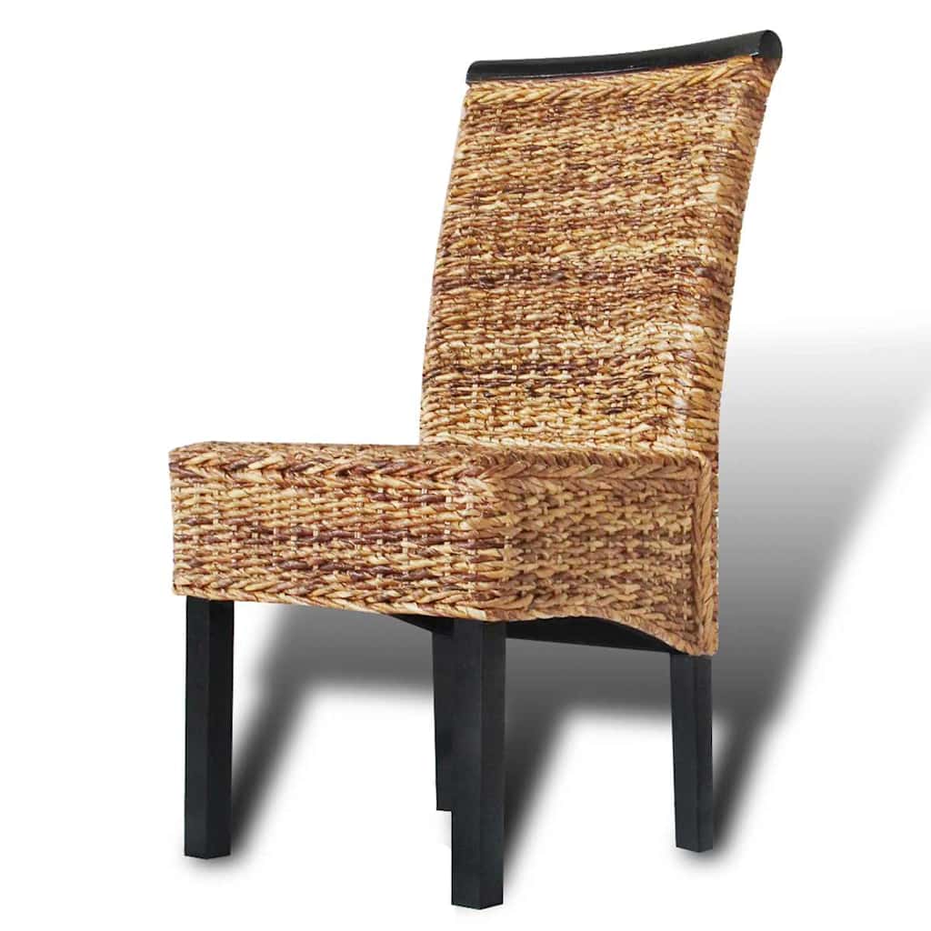 vidaXL Dining Chairs 2 pcs Abaca and Solid Mango Wood 4