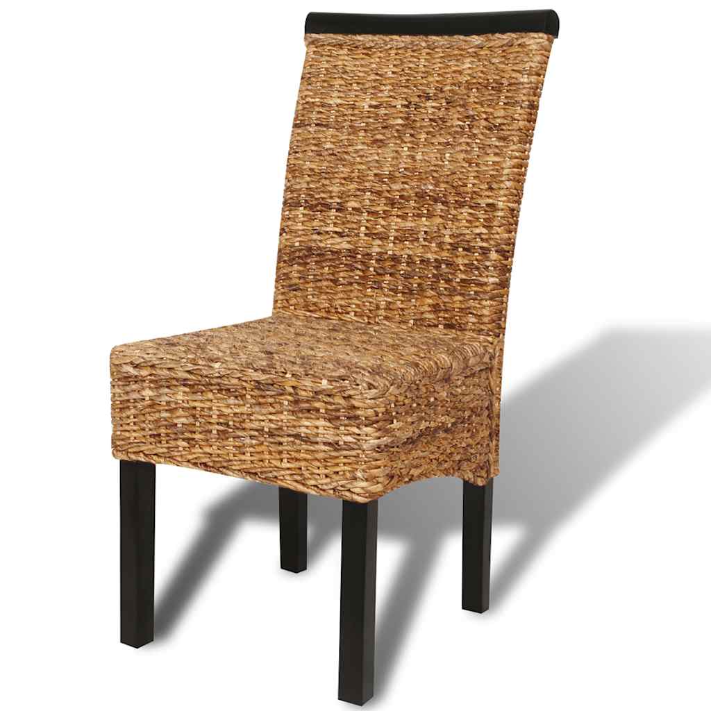 vidaXL Dining Chairs 2 pcs Abaca and Solid Mango Wood 5