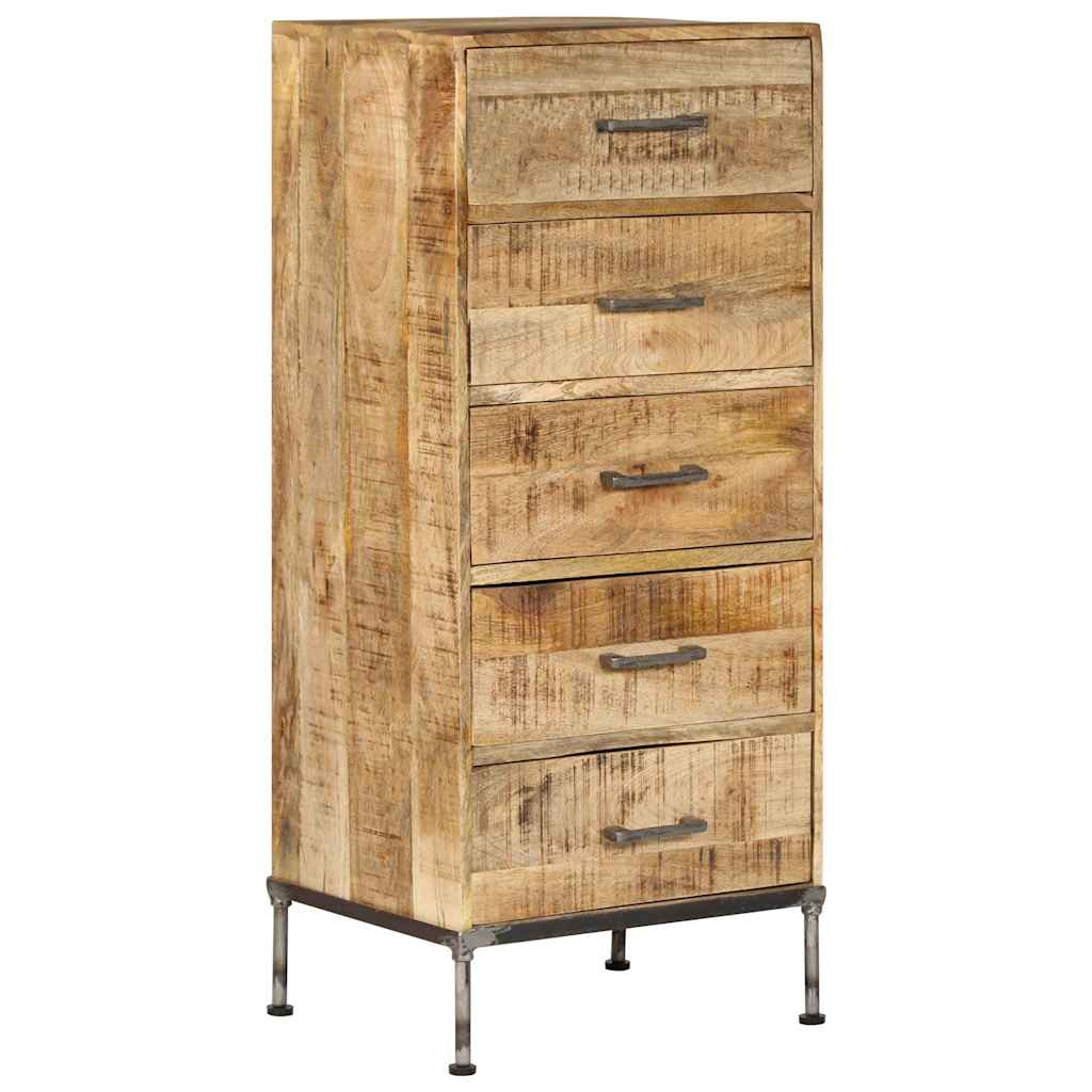 247806 vidaXL Chest of Drawers 45x35x106 cm Solid Mango Wood 1