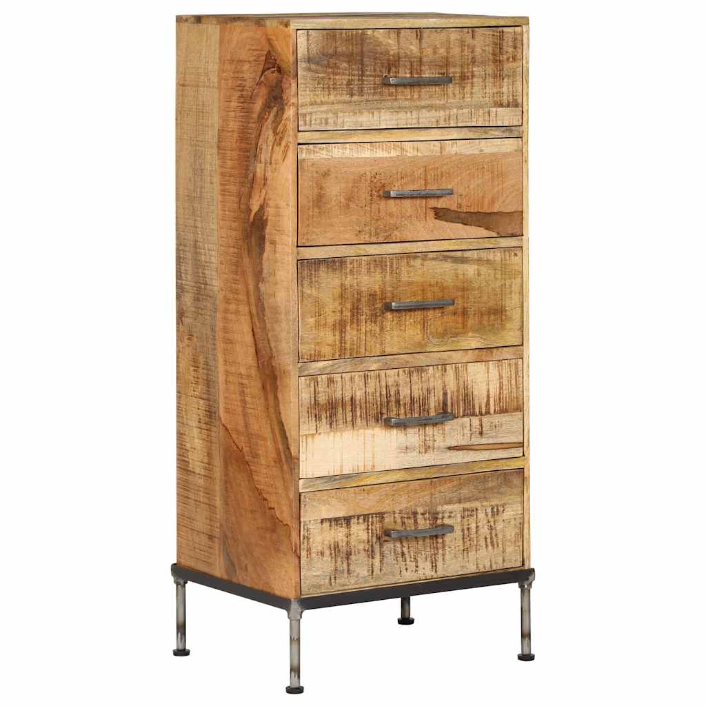 247806 vidaXL Chest of Drawers 45x35x106 cm Solid Mango Wood 4