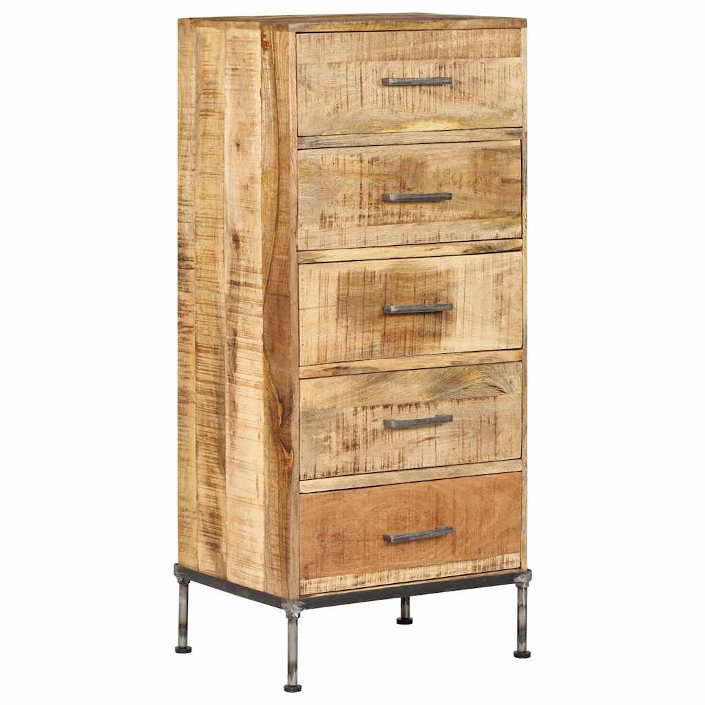 247806 vidaXL Chest of Drawers 45x35x106 cm Solid Mango Wood 5