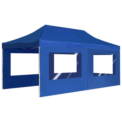 vidaXL Professional Folding Party Tent with Walls Aluminium 6x3 m Blue 3