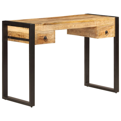 247400 vidaXL Desk with 2 Drawers 110x50x77 cm Solid Mango Wood 1