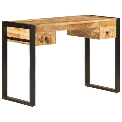 247400 vidaXL Desk with 2 Drawers 110x50x77 cm Solid Mango Wood 5