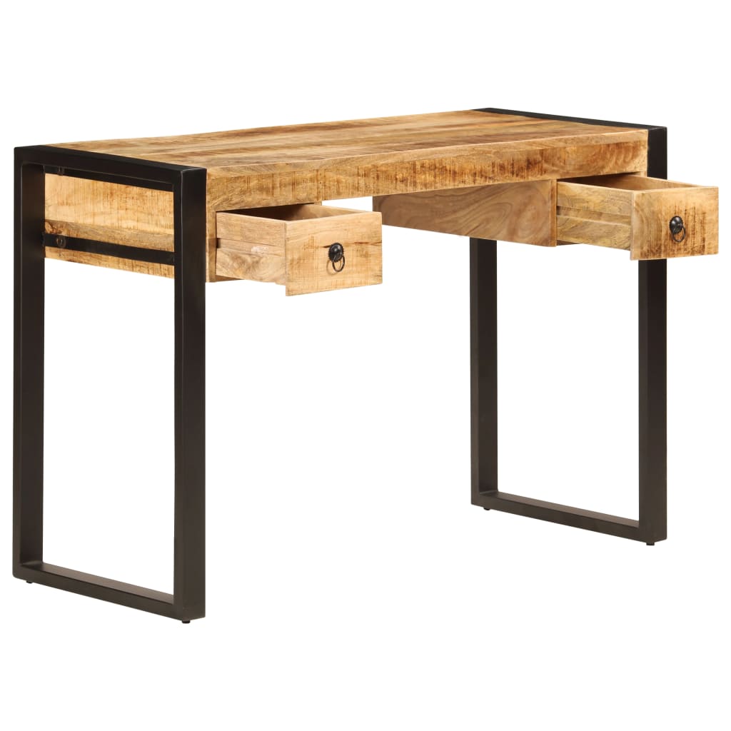 247400 vidaXL Desk with 2 Drawers 110x50x77 cm Solid Mango Wood 3