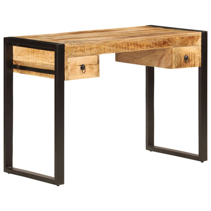 247400 vidaXL Desk with 2 Drawers 110x50x77 cm Solid Mango Wood 4