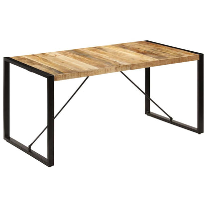 Dining Table Black Height 75 cm 160 cm 80 cm Solid mango wood
