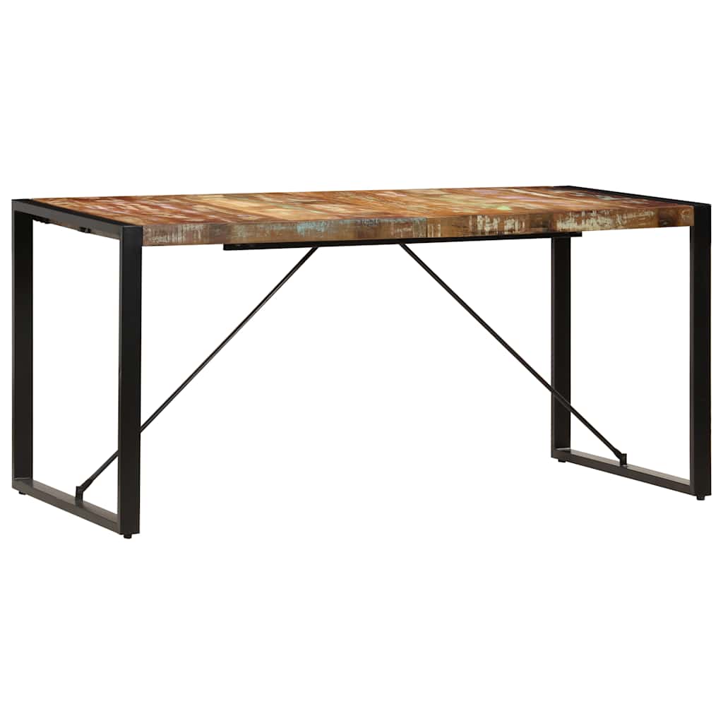 247418 vidaXL Dining Table 160x80x75 cm Solid Reclaimed Wood 2