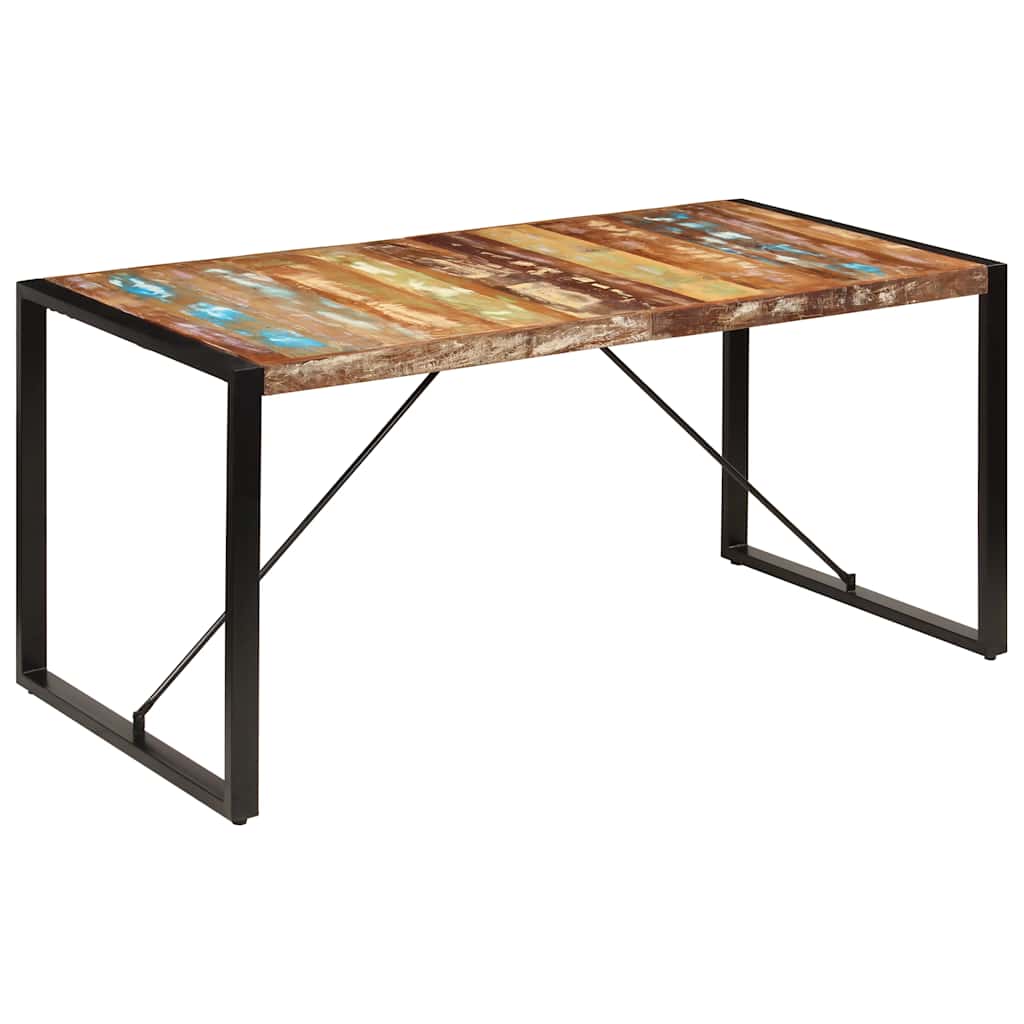 247418 vidaXL Dining Table 160x80x75 cm Solid Reclaimed Wood 5