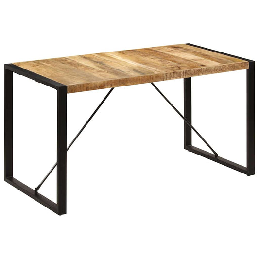 Dining Table Black Height 75 cm 140 cm 70 cm Solid mango wood