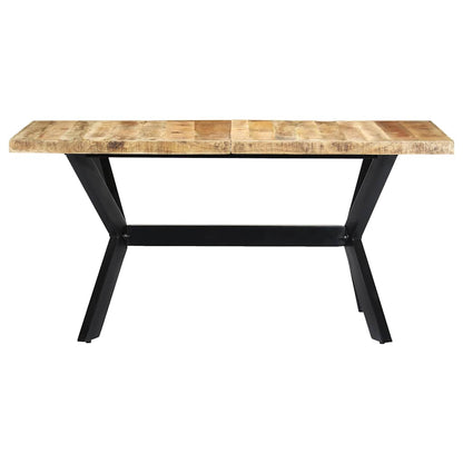 247433 vidaXL Dining Table 160x80x75 cm Solid Rough Mango Wood 2