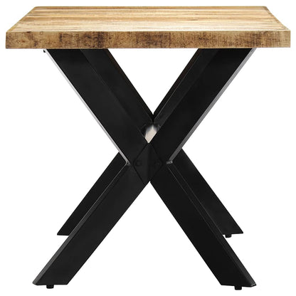 247433 vidaXL Dining Table 160x80x75 cm Solid Rough Mango Wood 3