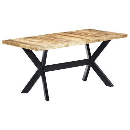 247433 vidaXL Dining Table 160x80x75 cm Solid Rough Mango Wood 5