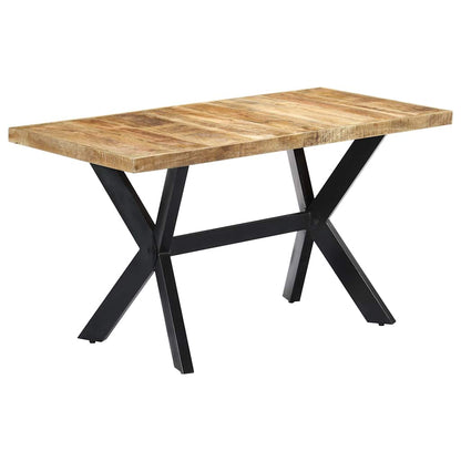 Dining Table Solid Mango Wood Height 75 cm Light brown 140 cm 70 cm