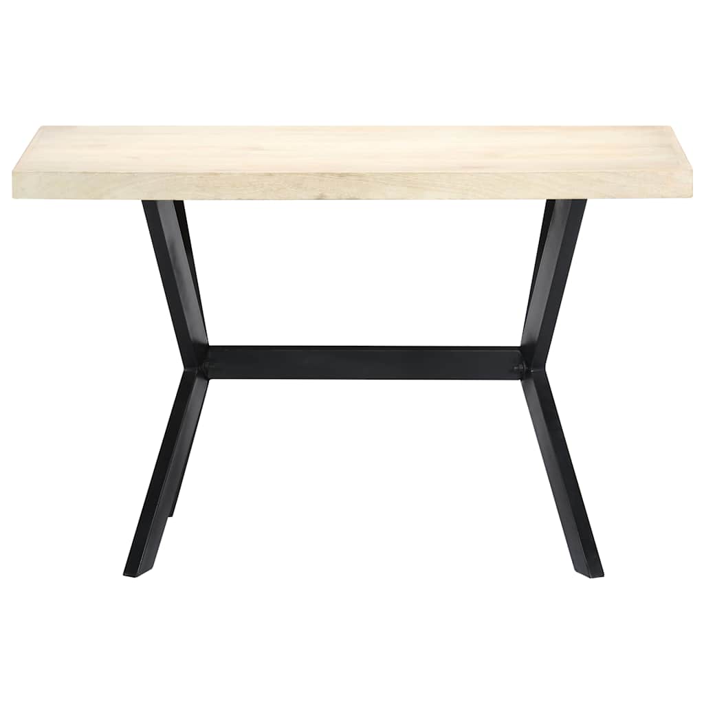 vidaXL Dining Table | White and black | Solid mango wood, steel | 120x60x75 cm 2