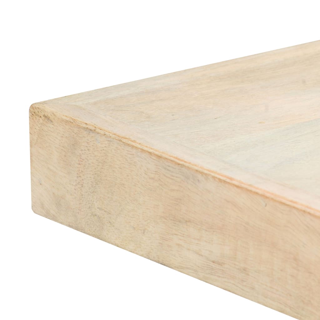 vidaXL Dining Table | White and black | Solid mango wood, steel | 120x60x75 cm 5