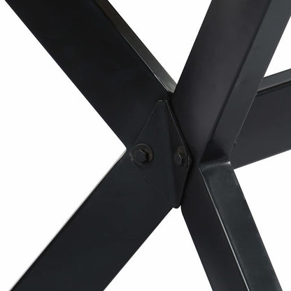 vidaXL Dining Table | White and black | Solid mango wood, steel | 120x60x75 cm 6
