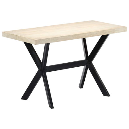 Dining Table Solid Mango Wood Height 75 cm White 120 cm 60 cm