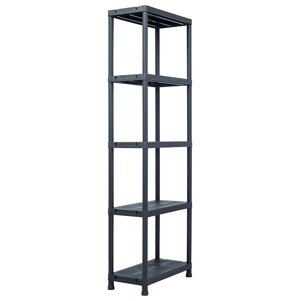 Storage Shelf Rack Black 500 kg Plastic Height 180 cm 1