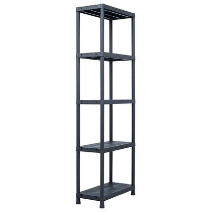Storage Shelf Rack Black 500 kg Plastic Height 180 cm 1