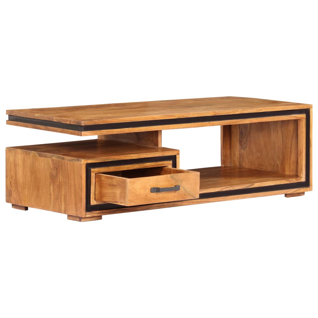 vidaXL Coffee Table 100x45x33 cm Solid Acacia Wood 3