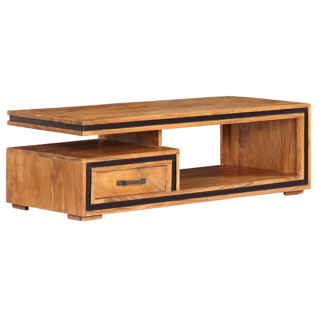 vidaXL Coffee Table 100x45x33 cm Solid Acacia Wood 4