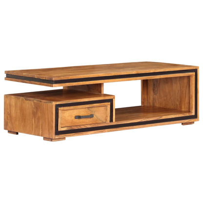 vidaXL Coffee Table 100x45x33 cm Solid Acacia Wood 4