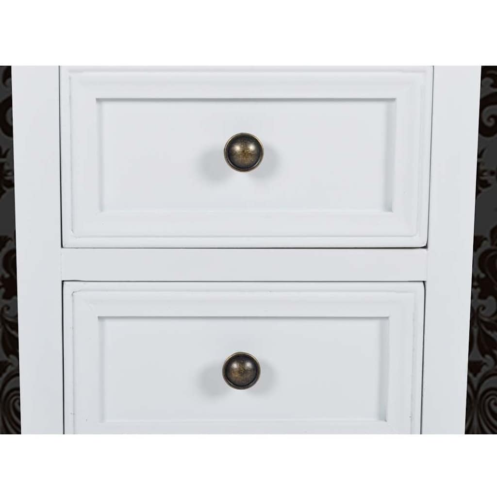 vidaXL Nightstands 4 pcs with 2 Drawers MDF White 4