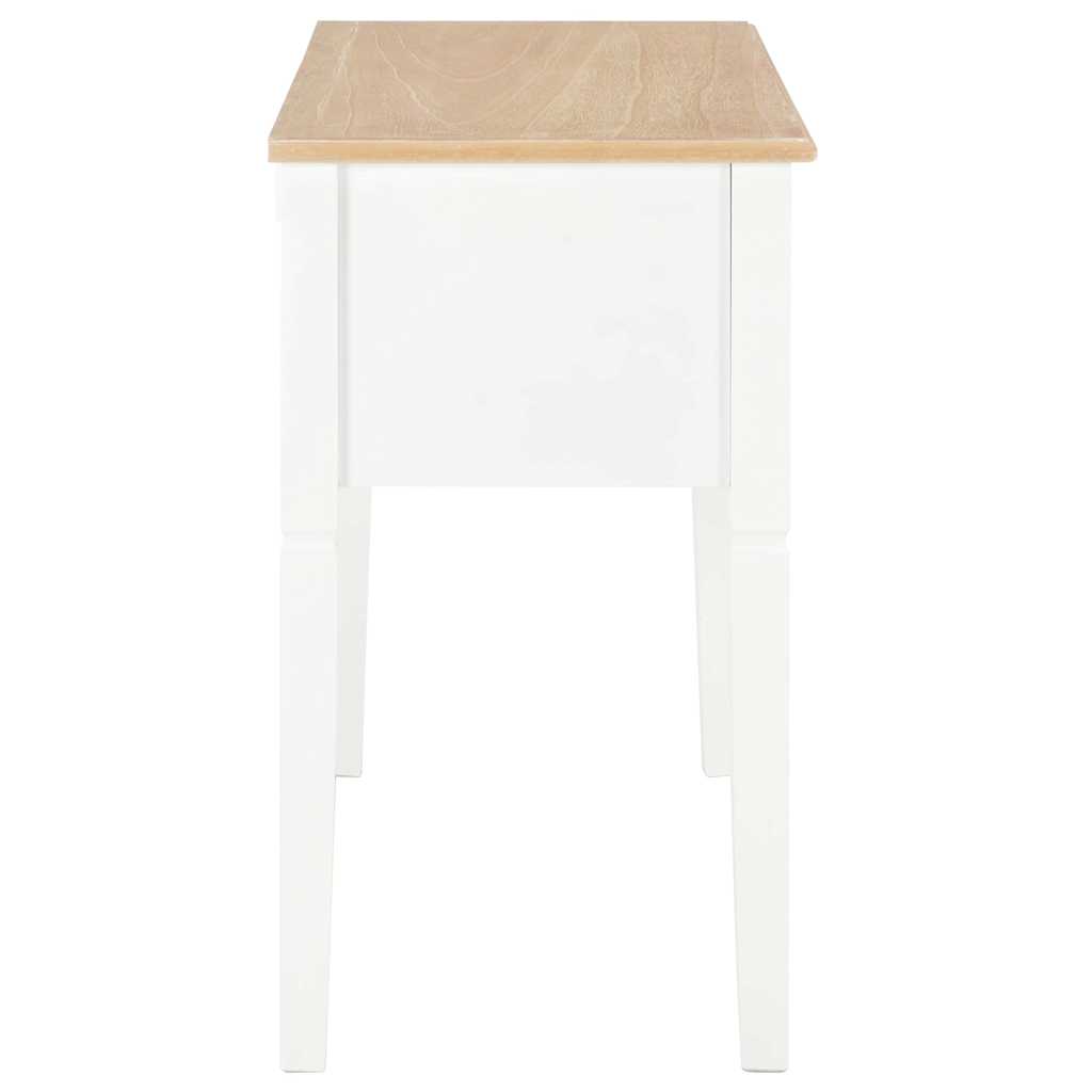vidaXL Writing Desk | White and Brown | MDF and Pinewood | Standard 5