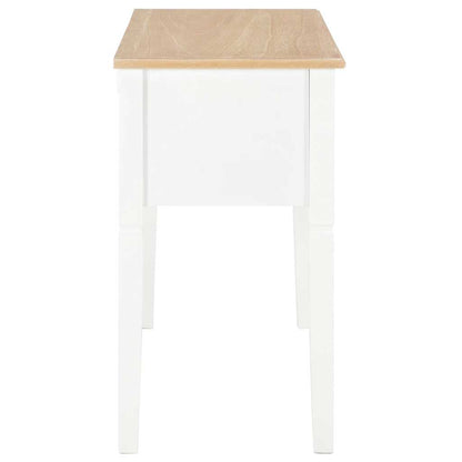 vidaXL Writing Desk | White and Brown | MDF and Pinewood | Standard 5