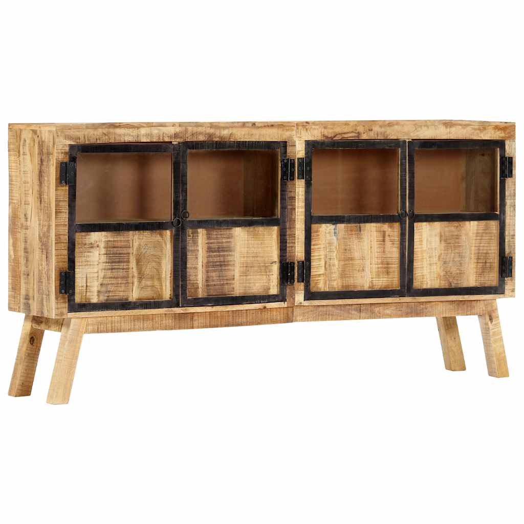 247994 vidaXL Sideboard Brown and Black 160x30x80 cm Solid Rough Mango Wood 1
