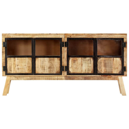 247994 vidaXL Sideboard Brown and Black 160x30x80 cm Solid Rough Mango Wood 2