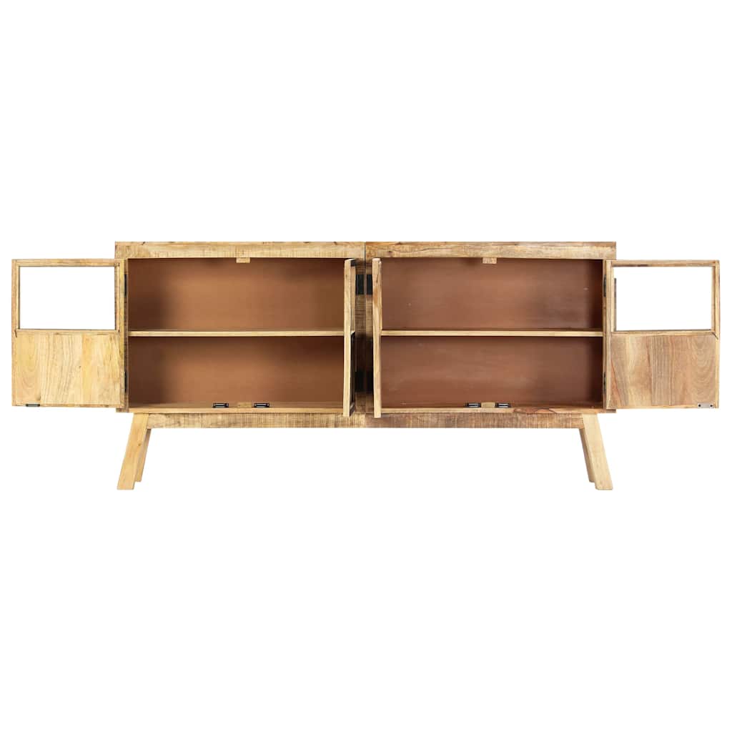 247994 vidaXL Sideboard Brown and Black 160x30x80 cm Solid Rough Mango Wood 3