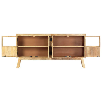247994 vidaXL Sideboard Brown and Black 160x30x80 cm Solid Rough Mango Wood 3