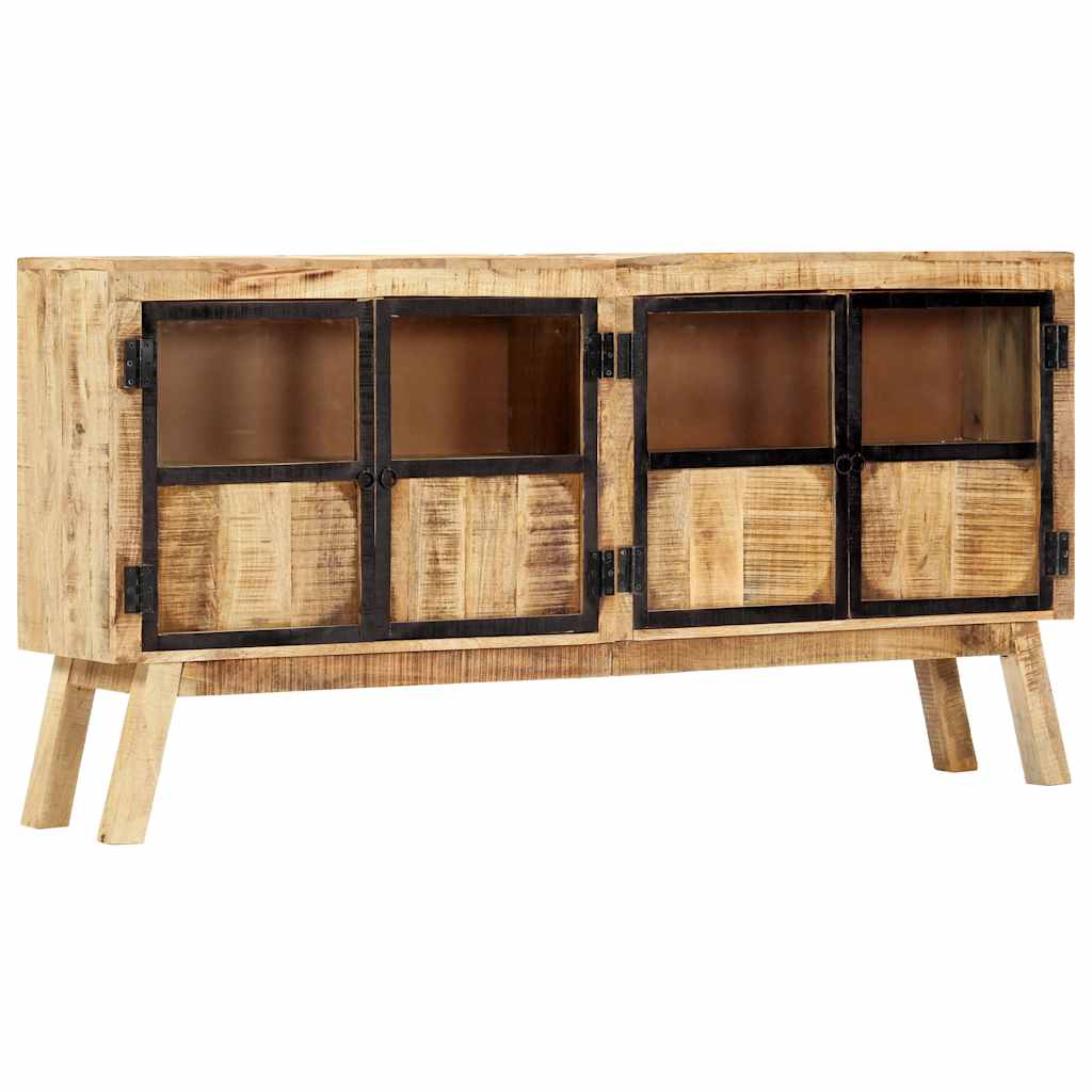 247994 vidaXL Sideboard Brown and Black 160x30x80 cm Solid Rough Mango Wood 5