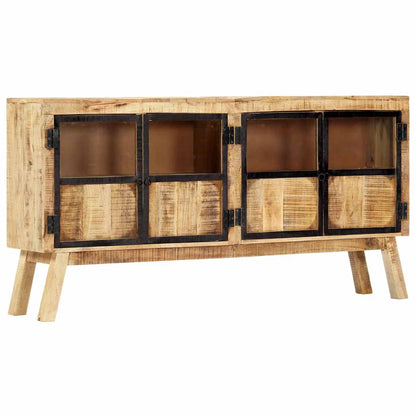 247994 vidaXL Sideboard Brown and Black 160x30x80 cm Solid Rough Mango Wood 5