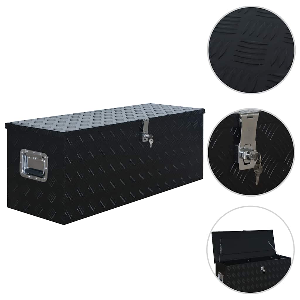 vidaXL Aluminium Box 1085x370x400 mm Black 1