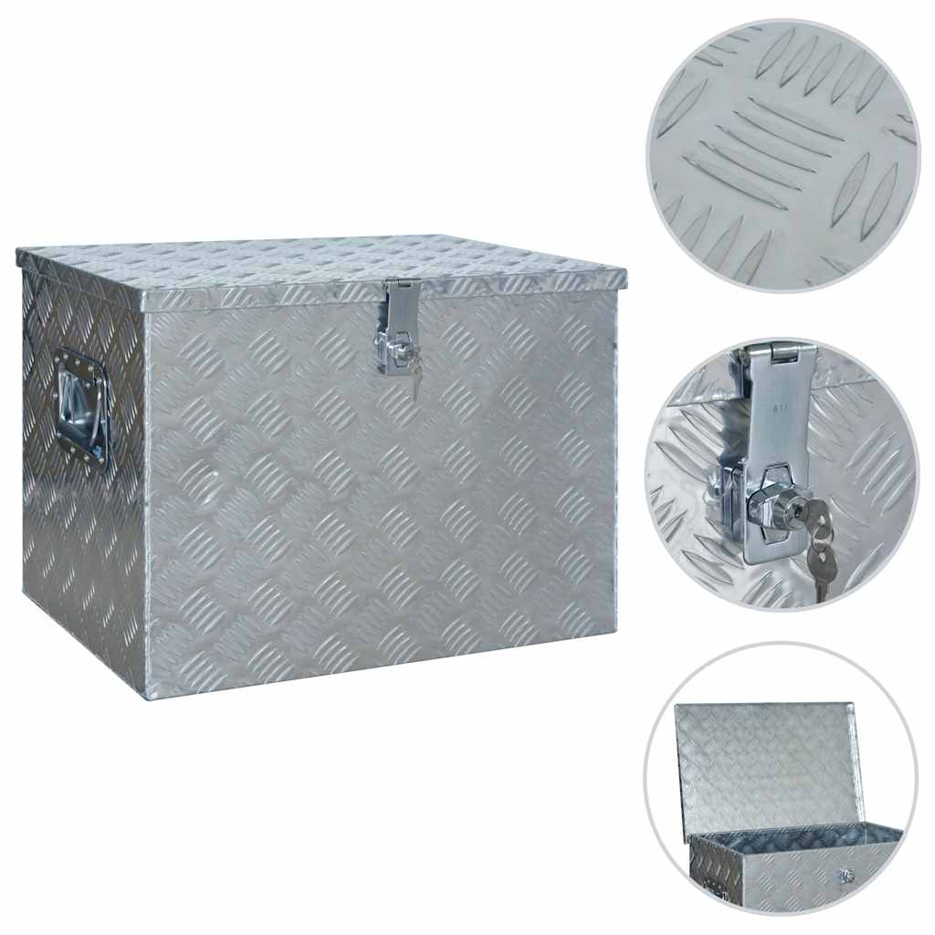 144847 vidaXL Aluminium Box 610x430x455 mm Silver 1