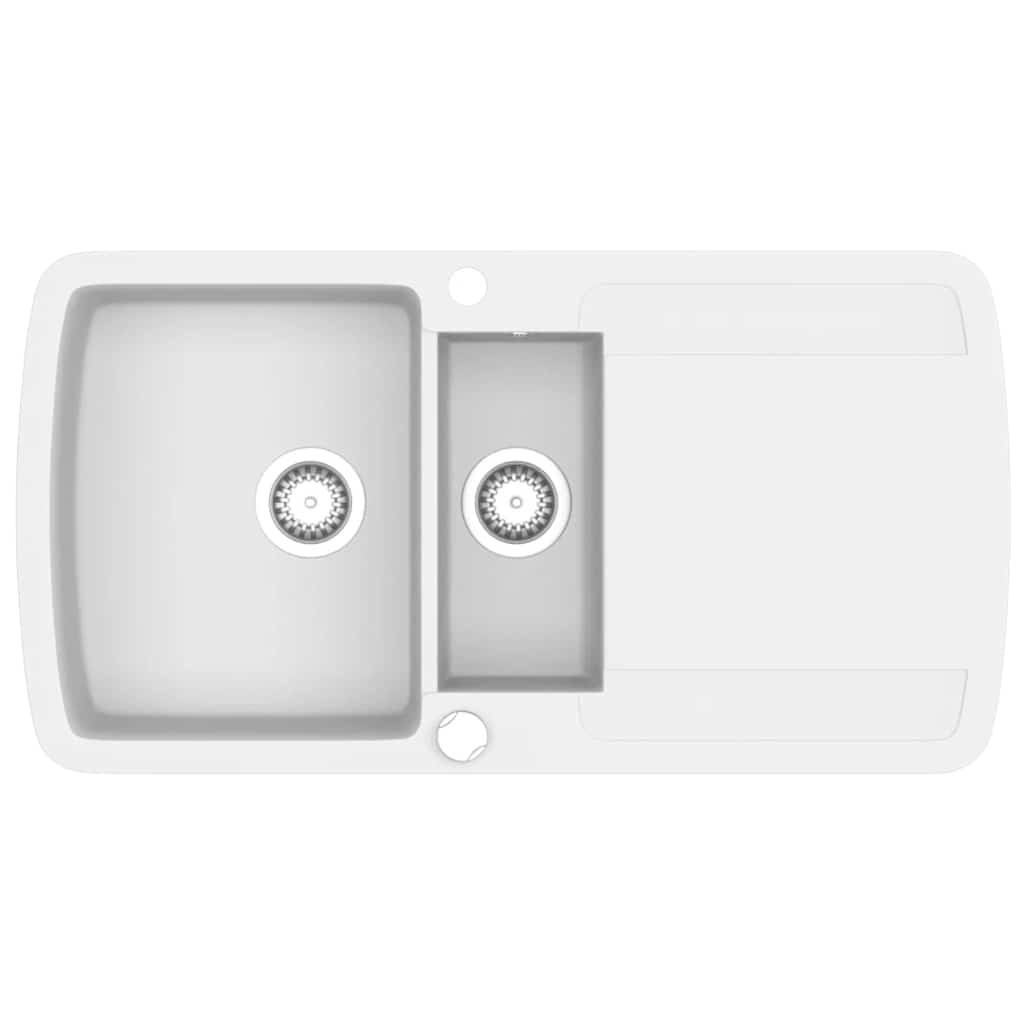 Granite Kitchen Sink Double Basin White